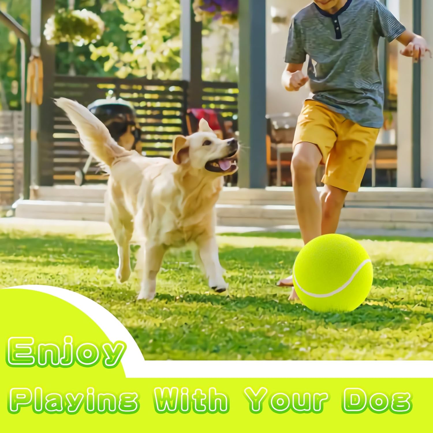 Banfeng Giant 9.5 Dog Tennis Ball Large Pet Toys Funny Outdoor Sports Ball Gift with Inflating Needles for Small Medium Large Dog