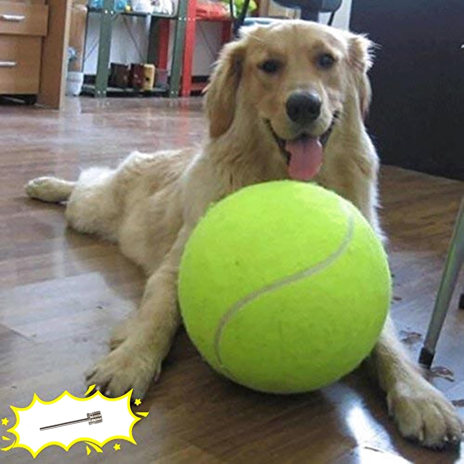 Banfeng Giant 9.5 Dog Tennis Ball Large Pet Toys Funny Outdoor Sports Ball Gift with Inflating Needles for Small Medium Large Dog