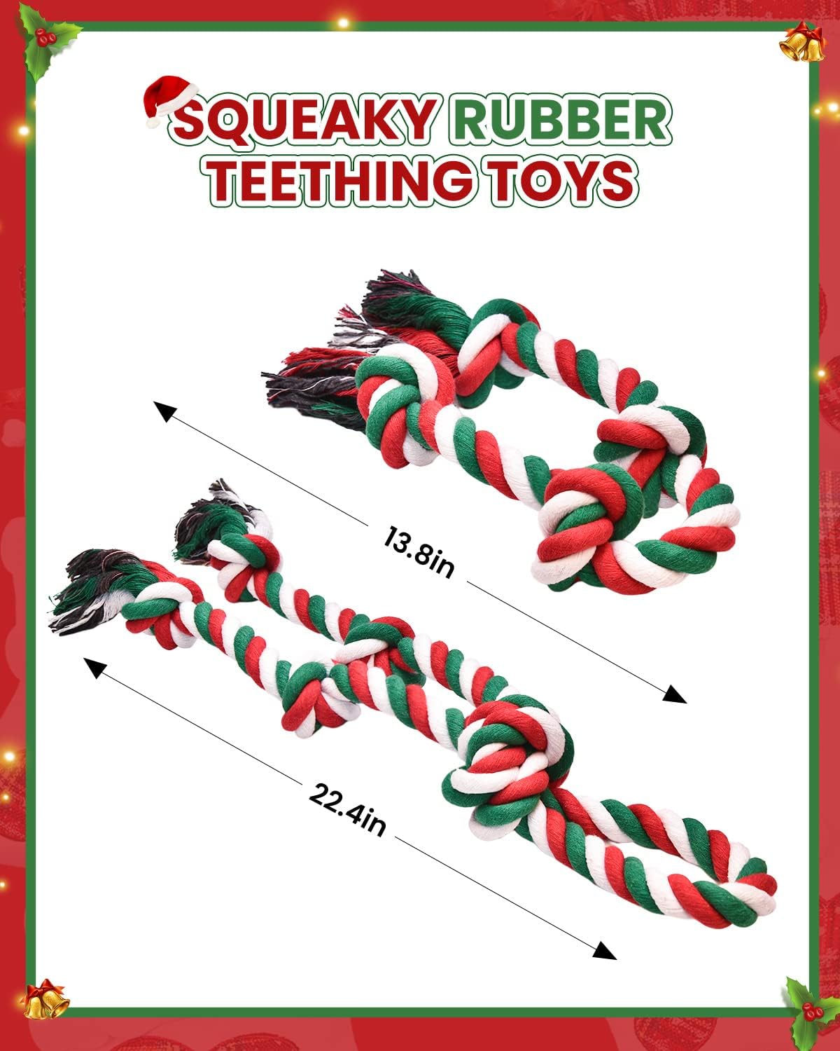 Feeko Dog Rope Toys for Large and Medium Aggressive Chewers, 2 Pack Heavy Duty Dog Rope Toy for Large Breed, Indestructible Dog Chew Toys, Tug of War Dog Toy, 100% Cotton Teeth Cleaning