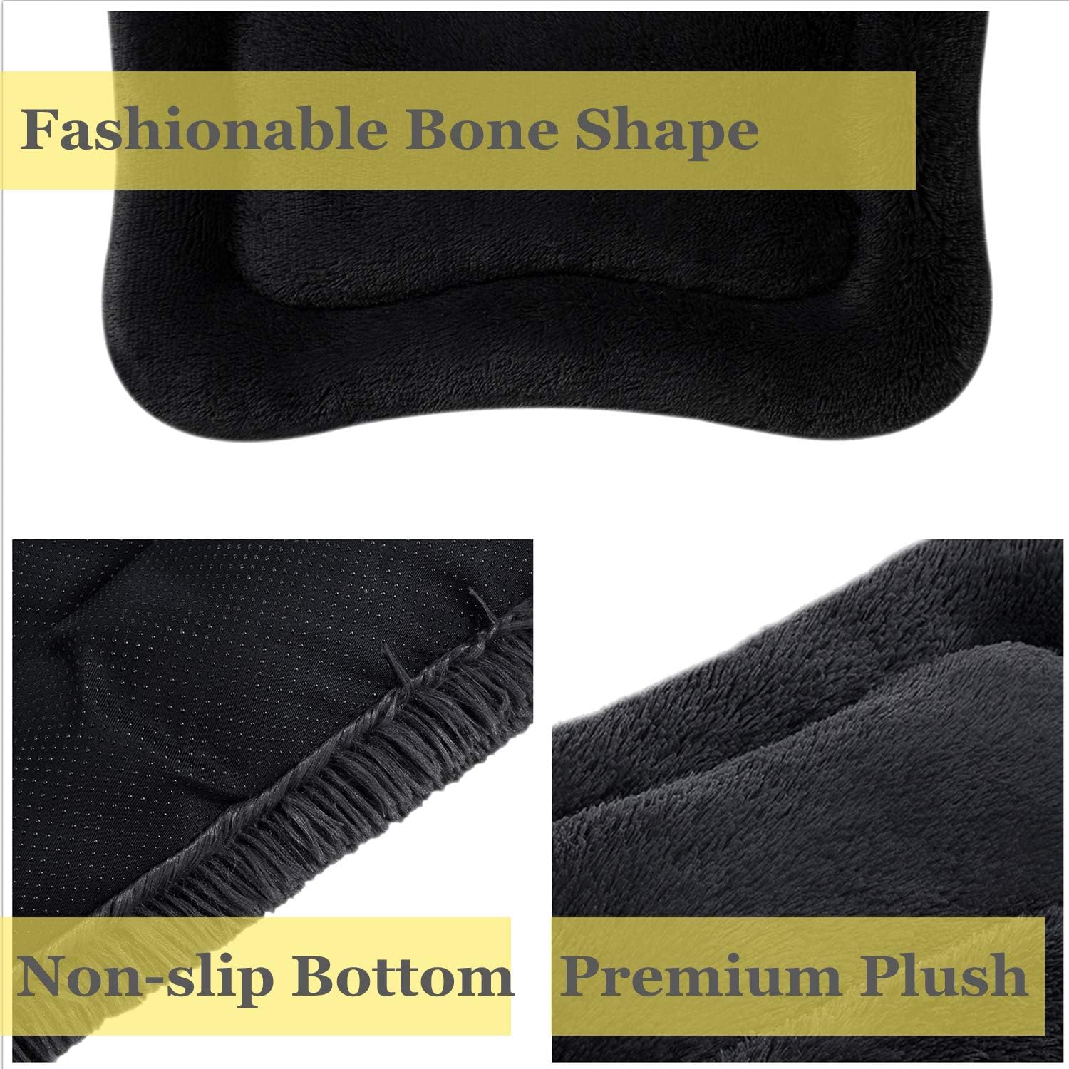 Coohom Deluxe Plush Bed Pet Cushion Crate Mat,Fulffy Comfy Kennel Anti-Slip Washable Pad for Medium Large X-Large Dogs(X-Large, Khaki) Coohom Deluxe Plush Bed Pet Cushion Crate Mat,Fulffy Comfy Kennel Anti-Slip Washable Pad for Medium Large X-Large Dogs(X-Large, Khaki)