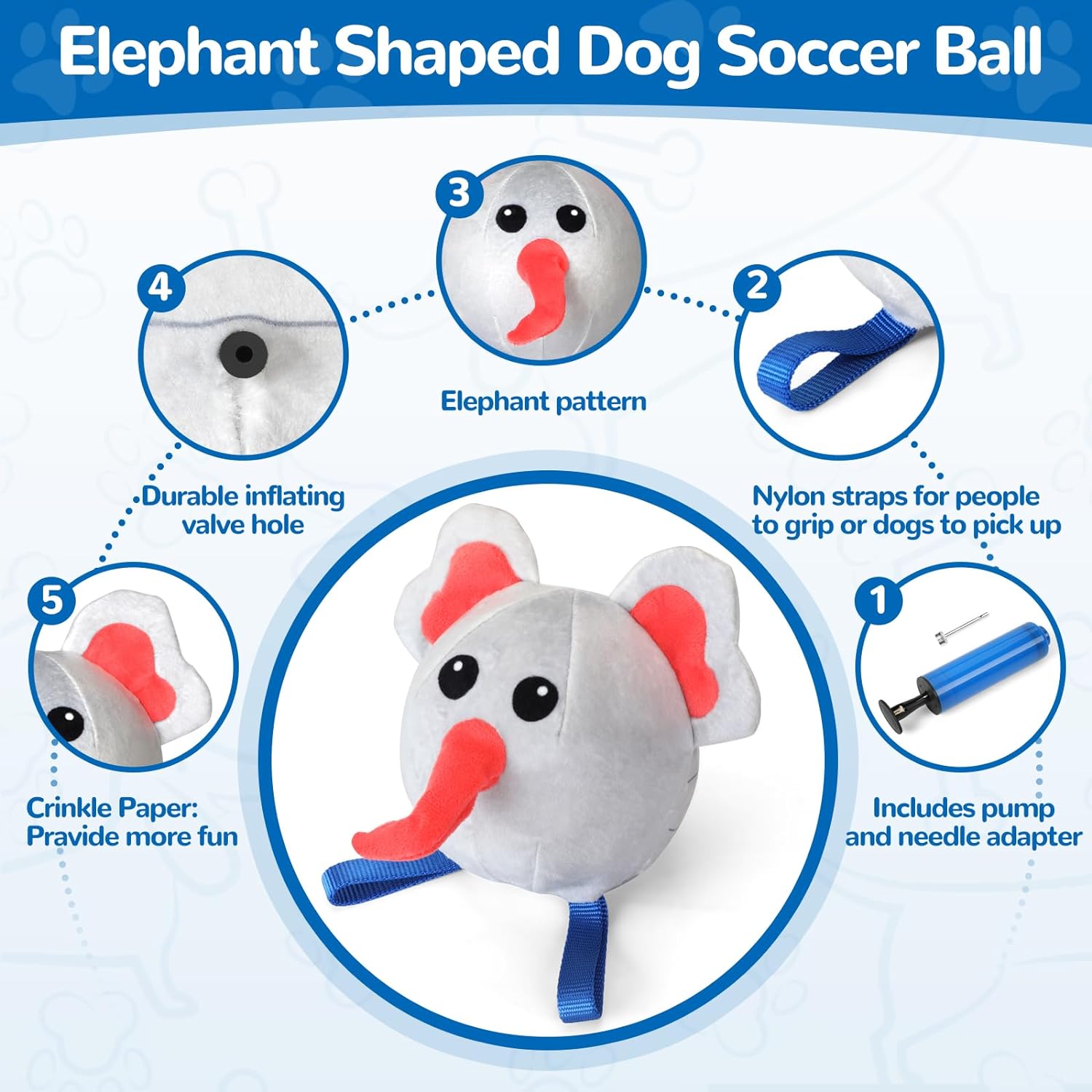Letsmeet Squeaky Dog Toys Plush Dog Toy with Crinkle Paper Stuffed Durable Dog Chew Toys for Small Middle and Large Dogs