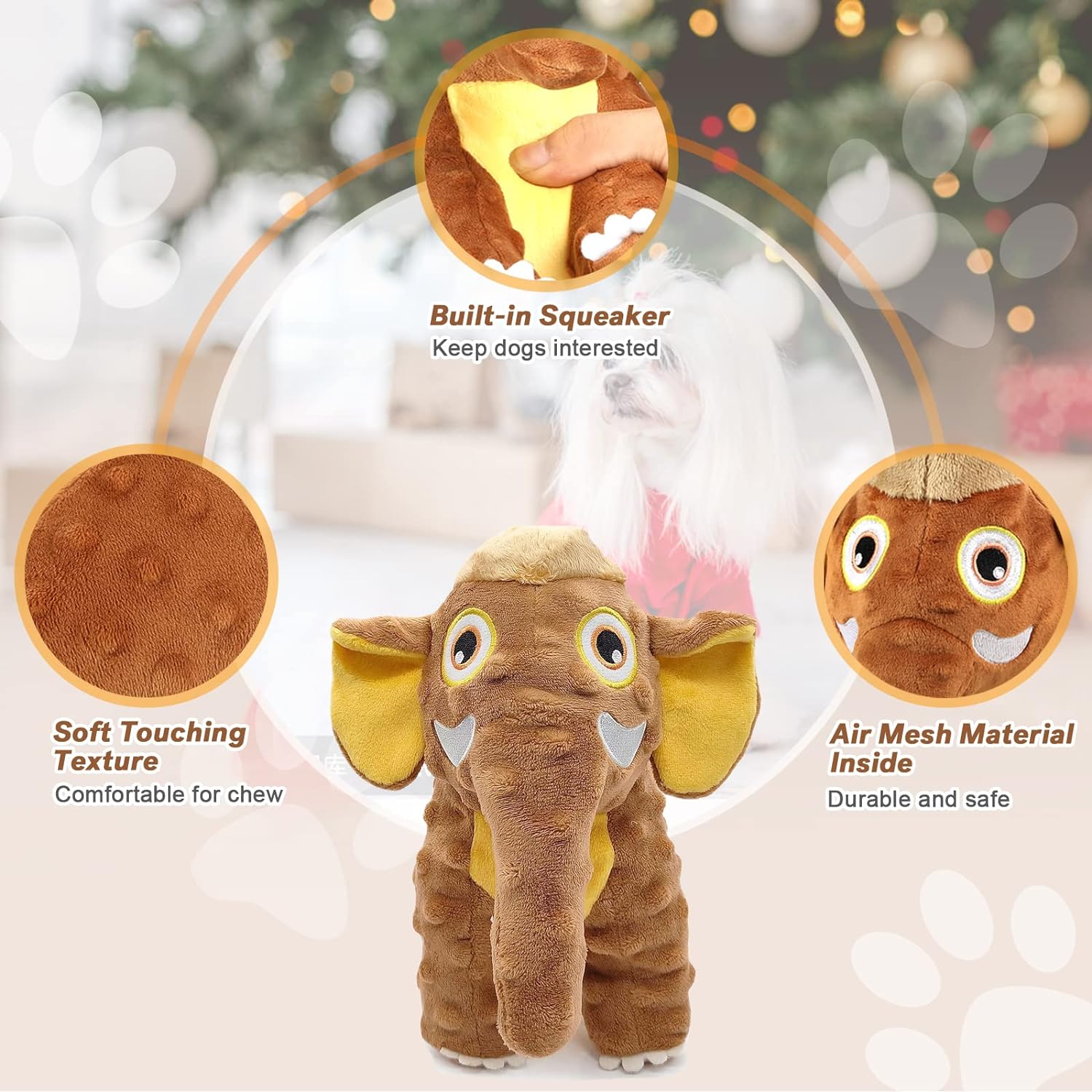 Letsmeet Squeaky Dog Toys Plush Dog Toy with Crinkle Paper Stuffed Durable Dog Chew Toys for Small Middle and Large Dogs