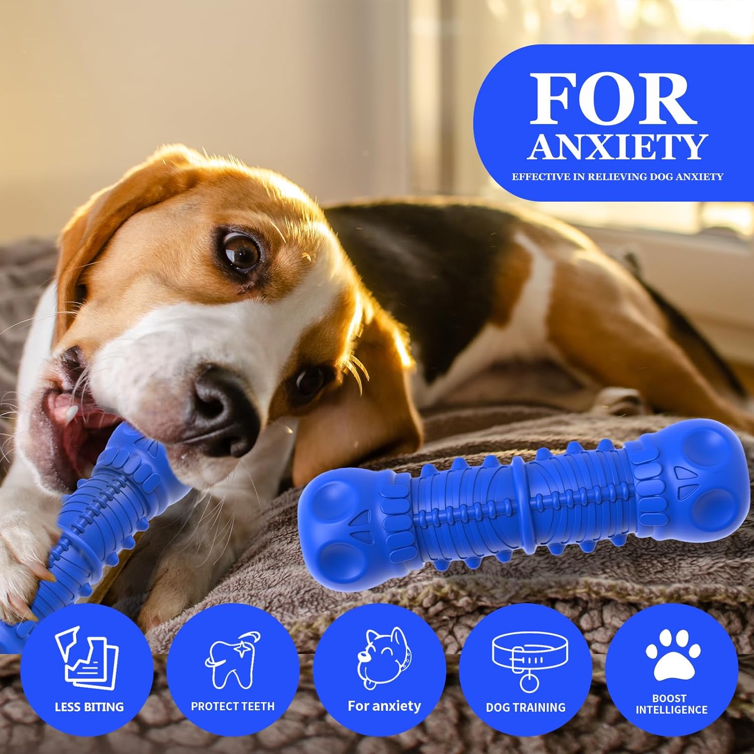 ZIKATON Dog Squeaky Toys for Aggressive Chewers,Indestructible Dog Chew Toys for Large Medium Breed Dog, Durable Dog Toys, Tough Dogs Toys with Natural Rubber (Red, for Larege Dogs)
