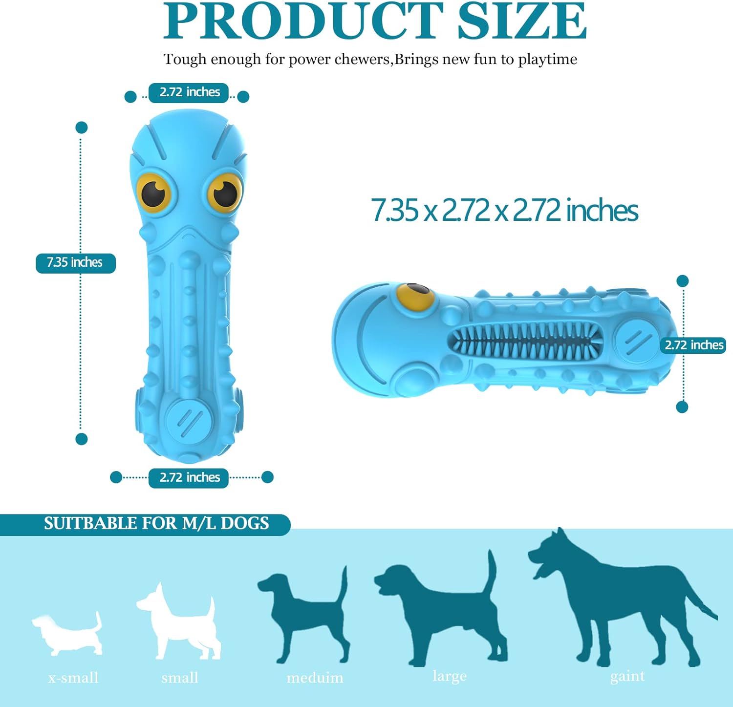 ZIKATON Dog Squeaky Toys for Aggressive Chewers,Indestructible Dog Chew Toys for Large Medium Breed Dog, Durable Dog Toys, Tough Dogs Toys with Natural Rubber (Red, for Larege Dogs)