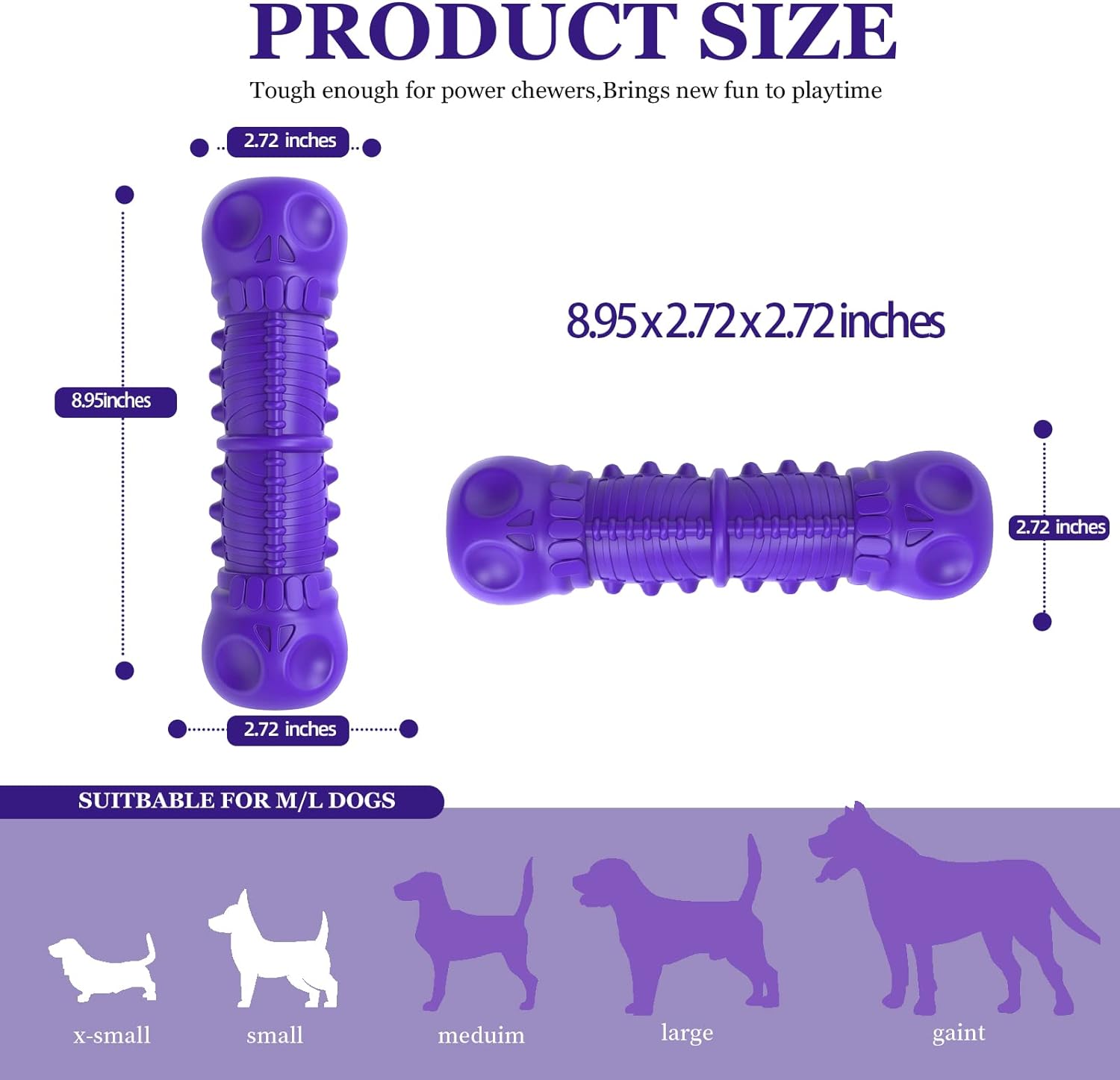 ZIKATON Dog Squeaky Toys for Aggressive Chewers,Indestructible Dog Chew Toys for Large Medium Breed Dog, Durable Dog Toys, Tough Dogs Toys with Natural Rubber (Red, for Larege Dogs)