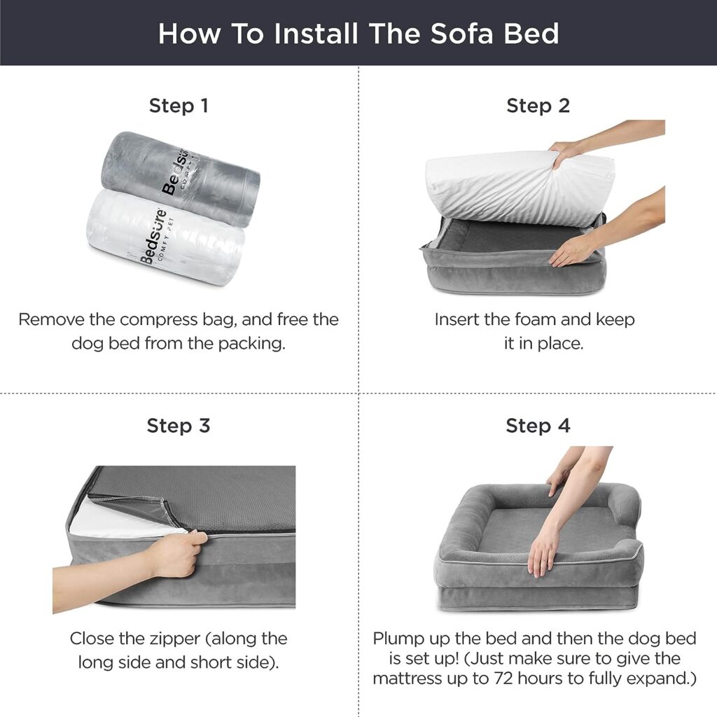 Bedsure Jumbo Orthopedic Dog Bed, Great Dane Beds for Giant Dogs - Foam Sofa with Removable Washable Cover, Waterproof Lining and Nonskid Bottom Couch, for Pets