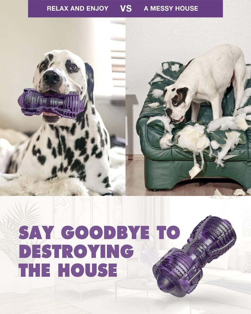 FifthQuarter Squeaky Dog Toys: Almost Indestructible Dog Toys for Aggressive Chewers Natural Rubber Tough and Durable Puppy Chew Toys for Medium and Large Breed