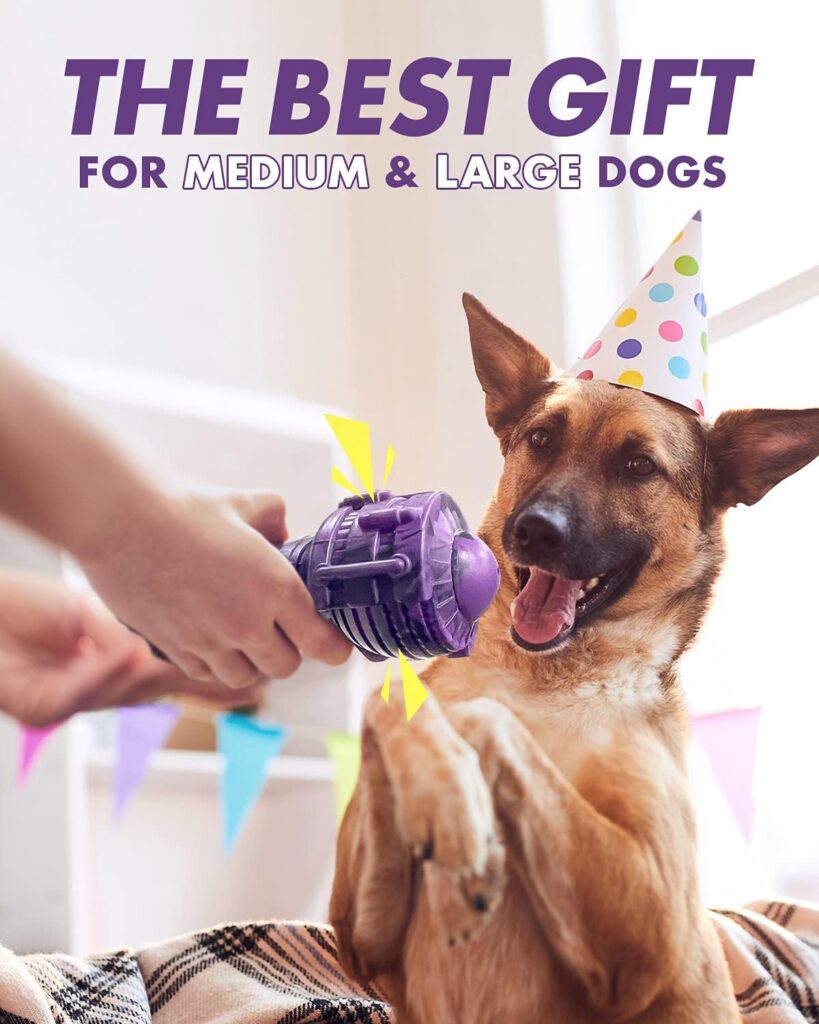 FifthQuarter Squeaky Dog Toys: Almost Indestructible Dog Toys for Aggressive Chewers Natural Rubber Tough and Durable Puppy Chew Toys for Medium and Large Breed