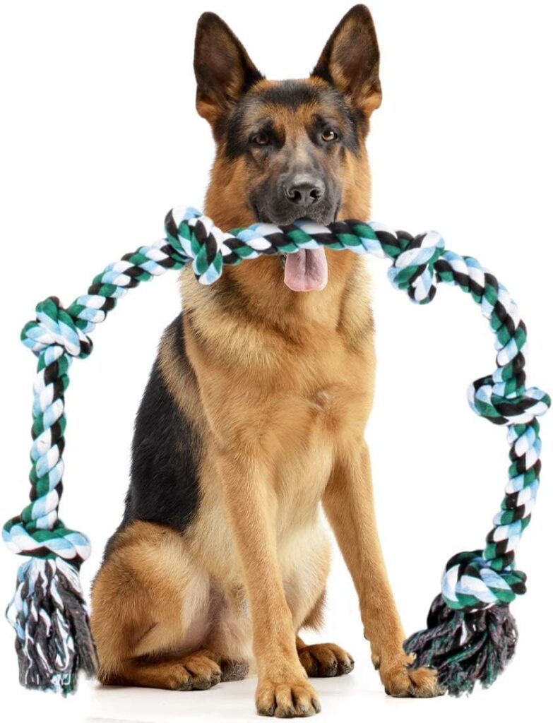 Giant Dog Rope Toys for Extra Large Dogs - 42 Inch, 6 Knot Tough Rope Chew Toys for Large Dogs - Benefits Non-Profit Animal Rescue - Indestructible Dog Toy for Aggressive Chewers and Large Dog Breeds