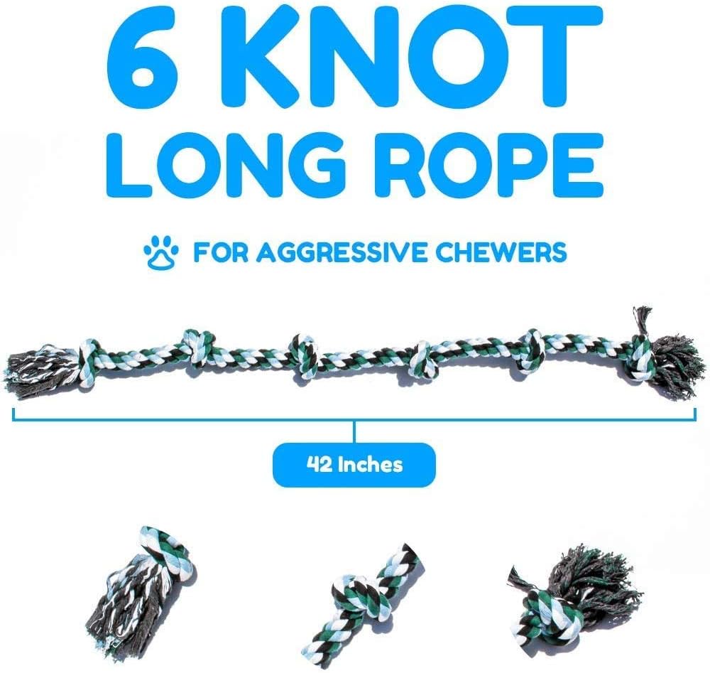 Giant Dog Rope Toys for Extra Large Dogs - 42 Inch, 6 Knot Tough Rope Chew Toys for Large Dogs - Benefits Non-Profit Animal Rescue - Indestructible Dog Toy for Aggressive Chewers and Large Dog Breeds
