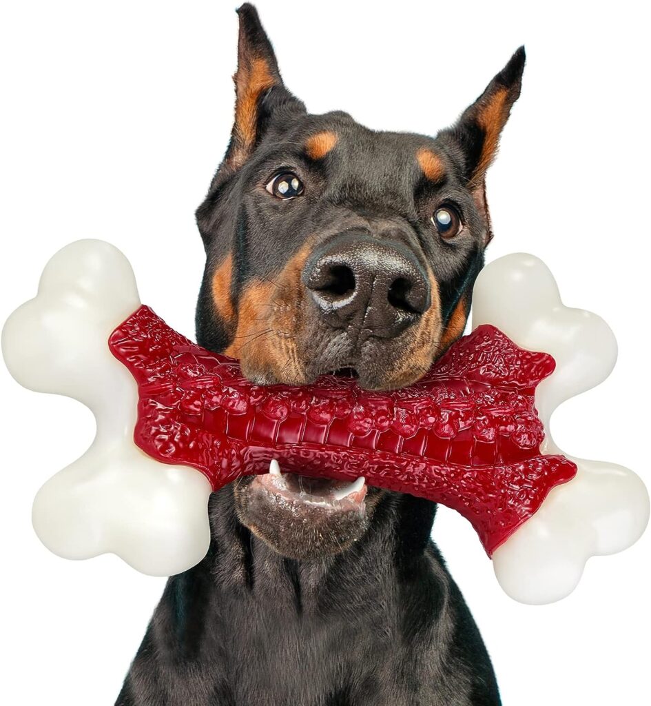 Kseroo Tough Dog Toys, Dog Toys for Aggressive Chewers Large Breed, Aggressive Chew Toys for Large Dogs, Dog Bone Chew Toy Nylon Durable Dog Toys for Large Dogs Dog Extreme Chew Toys Indestructible
