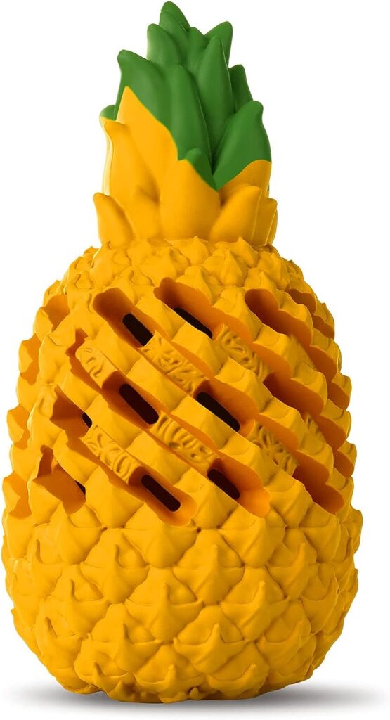 LPHSNR Upgrade Dog Toys for Aggressive Chewers Large Dogs, Tough Dog Chew Toys for Medium Large Dogs Breed Indestructible, Dental Clean Dispensing Toys Pineapple Shape Design
