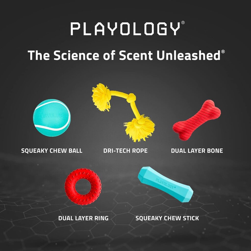 Playology Squeaky Chew Ball Dog Toy, for Extra Large Dogs (50lbs and Up) - for Heaviest Chewers - Engaging All-Natural Beef Scented Toy - Non-Toxic Materials