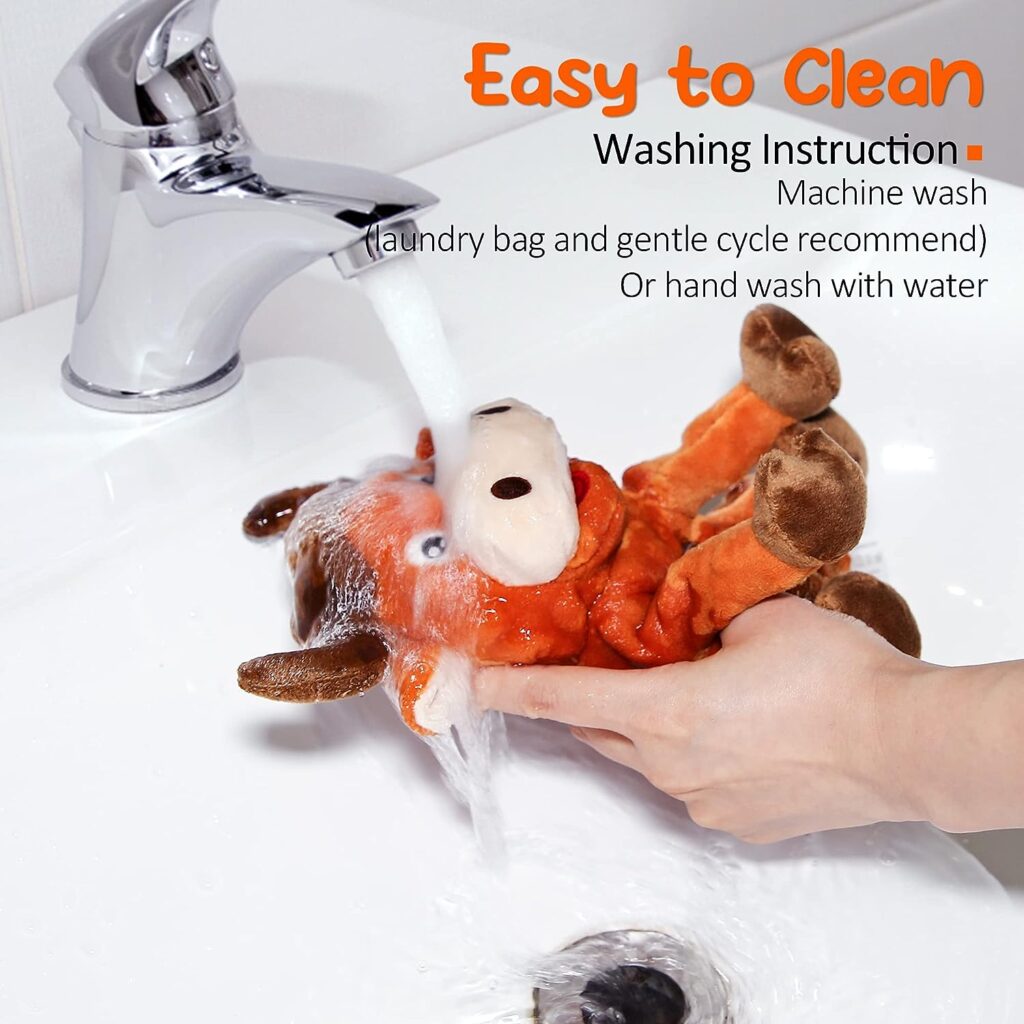 PUHOHUN Squeaky Dog Toys Dog Plush Toy for Large Chewers Dog Toys with Crinkle Paper and Squeaker Tug of War Dog Toys with Knotted Rope Soft Stuffed Dog Toys for Teeth Cleaning and Boredom