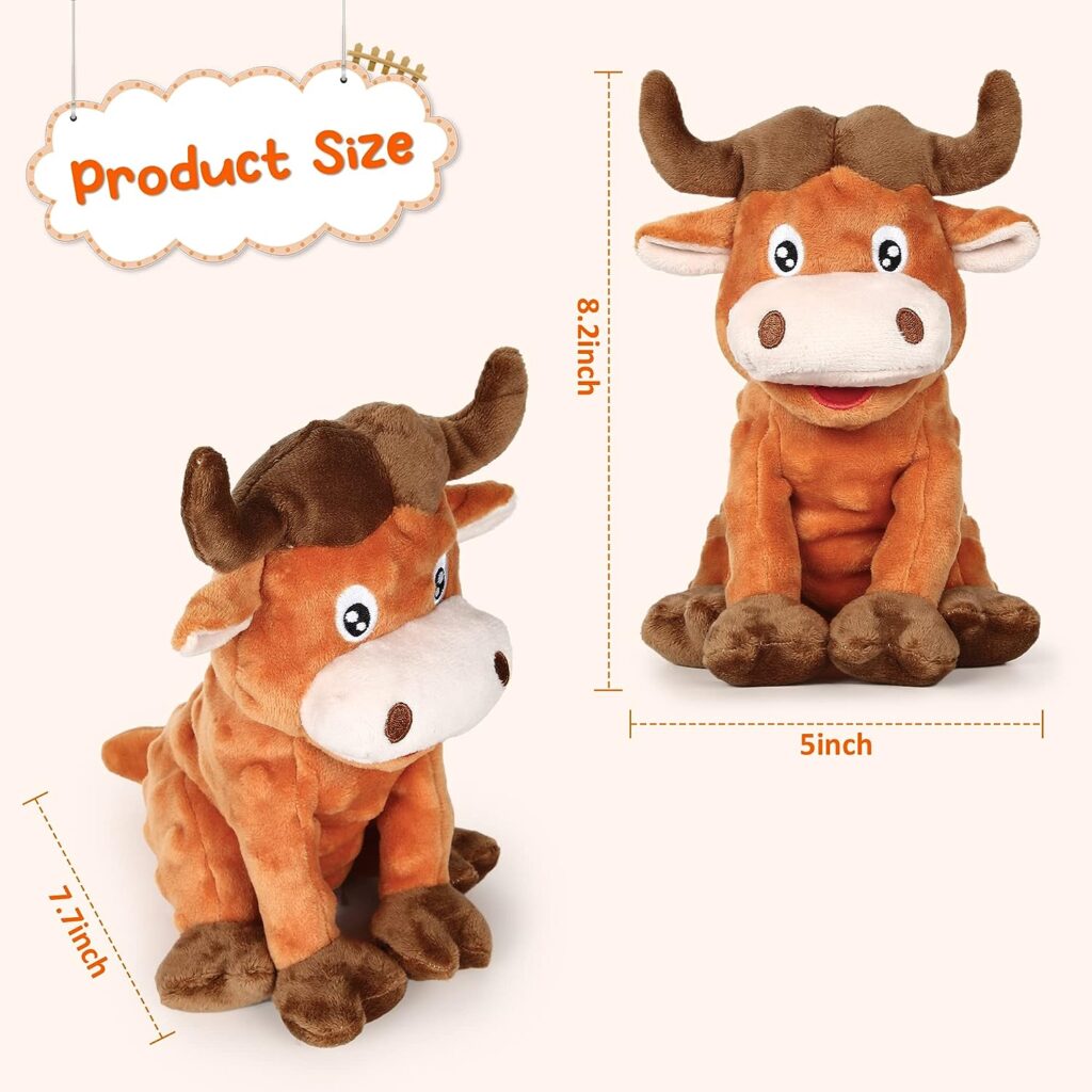 PUHOHUN Squeaky Dog Toys Dog Plush Toy for Large Chewers Dog Toys with Crinkle Paper and Squeaker Tug of War Dog Toys with Knotted Rope Soft Stuffed Dog Toys for Teeth Cleaning and Boredom