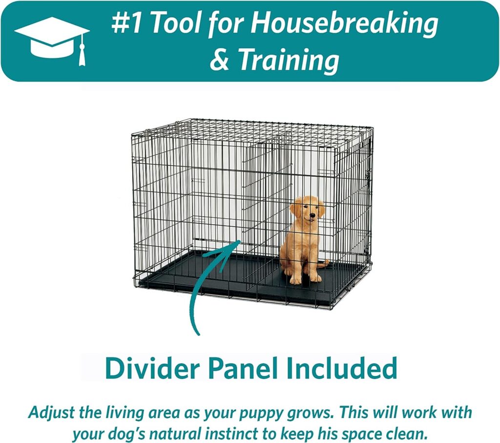 MidWest Homes for Pets Newly Enhanced Single Double Door iCrate Dog Crate, Includes Leak-Proof Pan, Floor Protecting Feet, Divider Panel New Patented Features MidWest Homes for Pets Newly Enhanced Single Double Door iCrate Dog Crate, Includes Leak-Proof Pan, Floor Protecting Feet, Divider Panel New Patented Features