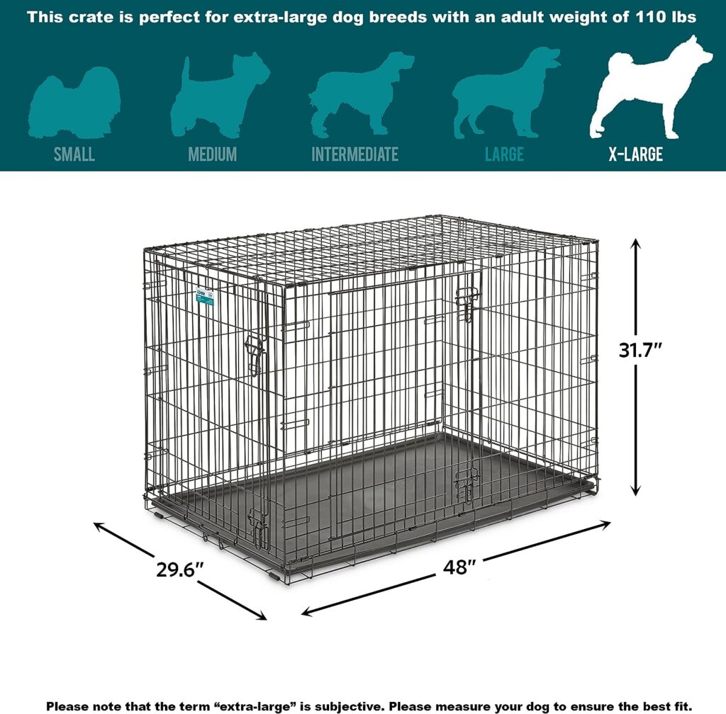 MidWest Homes for Pets Newly Enhanced Single Double Door iCrate Dog Crate, Includes Leak-Proof Pan, Floor Protecting Feet, Divider Panel New Patented Features MidWest Homes for Pets Newly Enhanced Single Double Door iCrate Dog Crate, Includes Leak-Proof Pan, Floor Protecting Feet, Divider Panel New Patented Features